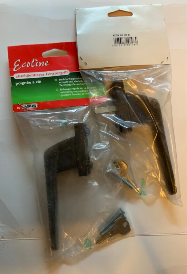 Fenstergriffe. 2 Stück abus abschliebar braun in OVP - Bild 1 von 1