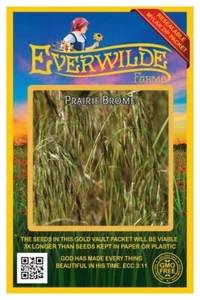 1000 Prairie Brome Native Grass Seeds - Everwilde Farms Mylar Seed Packet - Picture 1 of 3