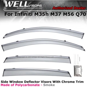 WELLvisors For M35h M37 M56 11-19 Side Clip on Window Visors Chrome - Picture 1 of 12