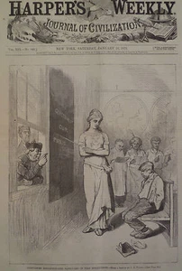 Blaine Amendment Separate Church and State Public Schools 1875 Harper's Weekly - Picture 1 of 2
