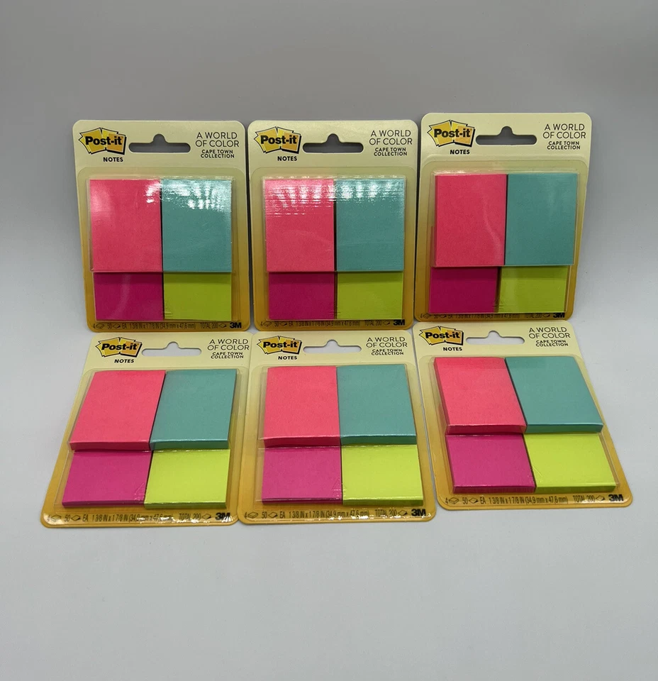 Post-It Notes 1 3/8 in X 1 7/8 in 6 Packages of 4 Pads 50 Sheets Per Pad - Image 1 of 3