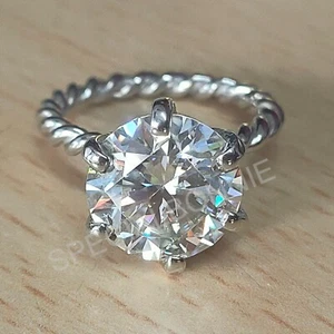 Certified 5.25 Ct White Diamond Solitaire Ring, Excellent Luster & Sparkle ! - Picture 1 of 11