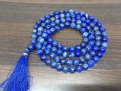 Natural 8mm LAPIS Lazuli Mala with 108 Prayer Beads Perfect - Image 1 of 4