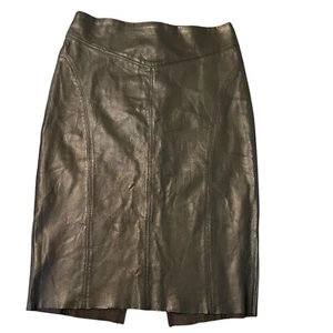 Express Womens Faux Leather Black Pencil Skirt Size 2 With Back Slit - Picture 1 of 13