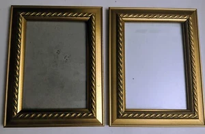 Golden-Colored Wooden Picture Frame 9 inch x 7inch, Set of 2 - Picture 1 of 3