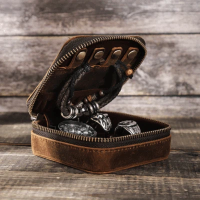 Jewelry Box Travel Packaging Bag Bracelets Earrings Rings Storage Case Men Women - Image 1 of 4