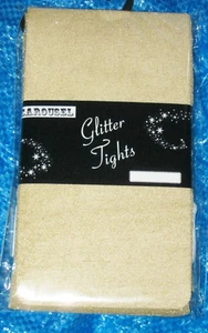 Golden Lurex Womens Tights. 10-14 Sparkle angel glitter gold metallic Xmas - Picture 1 of 3