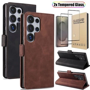 Funda/Protector de Pantalla de Cuero Magnético para Samsung S25 Ultra S25 Plus 5G - Imagen 1 de 39