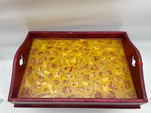 Handmade Resin Serving Tray, Ripped Vintage Photos Cast in Resin, Wooden Tray - Picture 1 of 5
