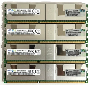 128GB DDR3 Kit 4 x 32GB LRDIMM Samsung PC3L-10600L Server Memory M386B4G70DM0-YH - Picture 1 of 6