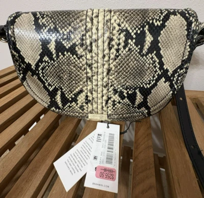 Brahmin Ella Caviar Python Embossed Leather Crossbody. NWT Taupe - Image 1 of 4