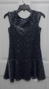 Place 89 Girl's L 10/12 Lined Sleeveless Gray Sequin All Over Dress Lightly Worn - Picture 1 of 5