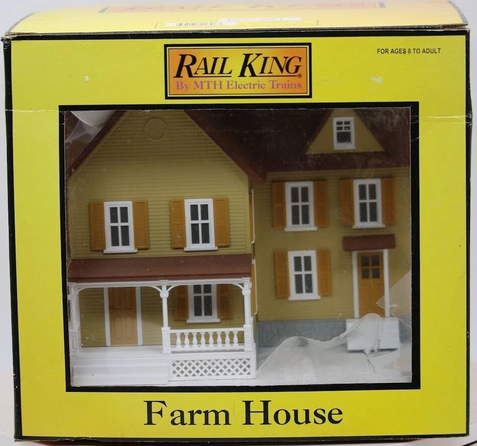 MTH Rail King Farm House Cream W/ Yellow Shutters 30-90178 O Gauge 1:48 Scale - Image 1 of 4