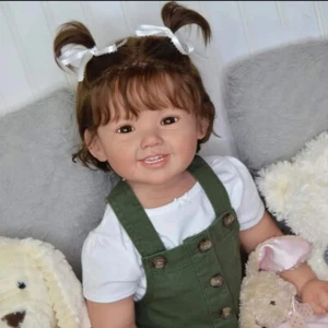 Cammi 28 Zoll Reborn Baby Puppe fertig Kleinkind Mädchen verwurzeltes Haar Stoffkörper Geschenk - Bild 1 von 3