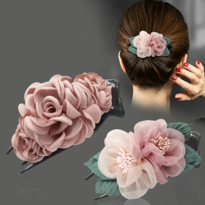 Women Hair Clip Wedding Party Artificial Flower Headdress Hair Claw Fashion↗ - Image 1 of 4