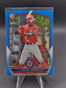 2023 Bowman Prospect Paper Baseball Blue Parallel 28/150 Prospect Elijah Green - Picture 1 of 2