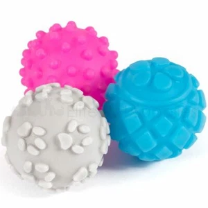Ancol Small Bite Dog Toy Vinyl Balls Squeaky Throw Fetch - 6 Pack - Picture 1 of 1