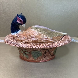 Fasan bedeckt Servierschale Grasslands Road 8,5"x12" Spiel Vogel Keramik Hütte - Bild 1 von 20