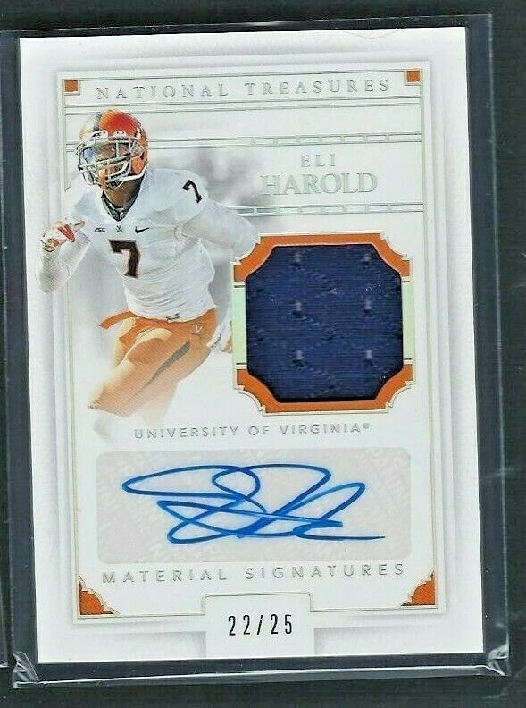 2016 ELI HAROLD  NATIONAL TREASURES AUTO JERSEY #22/25 CAVALIERS VIRGINIA 1 - Image 1 of 1