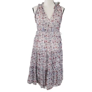 Ulla Johnson sleeveless tiered midi dress silk floral paisley prairie peasant 6 - Picture 1 of 13