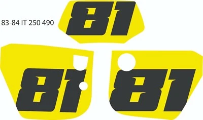 83 84 1983 1984 1984 Yamaha IT 250 IT490 предварительно напечатанный номерной знак фон этикетка  - Изображение 1 из 3