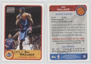 2003-04 Bazooka Ben Wallace #33 HOF