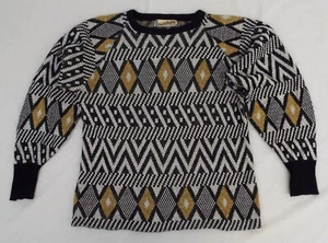 Suéter Metálico De Colección Diane von Furstenberg Años 80 Plateado Dorado Negro Mediano/Grande DVF - Imagen 1 de 19
