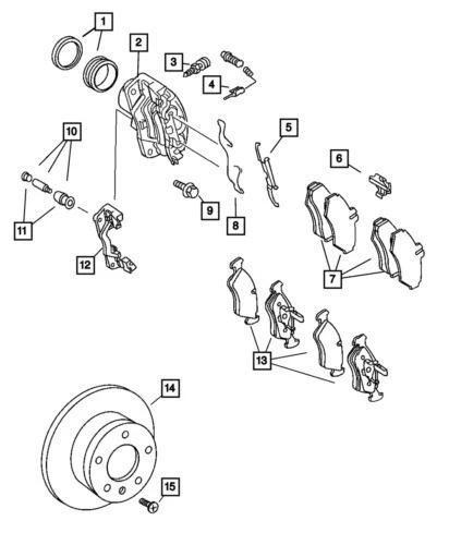 Adaptador de pinza de freno de disco genuino Mopar 2003-2006 Dodge Sprinter 2500 5135747AA Foto 1 de 1