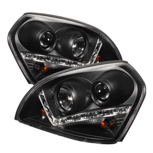 Fit Hyundai 04-09 Tucson Black DRL LED Projector Headlights Strip Tube Lamp - Foto 1 di 5