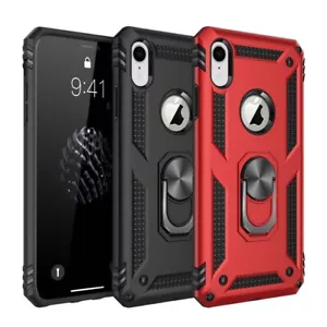 Outdoor Case for Apple iphone xr tpu pc Hybrid Sergeant Armor Metal Ring Case - Picture 1 of 20