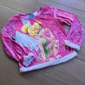 Vtg 00s Y2K Disney Fairies Tinkerbell Pink Pajama top girls Sz 10/12 - Picture 1 of 11
