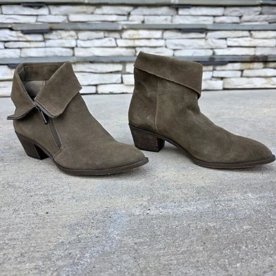 Botines Sole Society Nickelle gamuza topo talla 9M plegables cremallera tacón bloque Foto 1 de 4