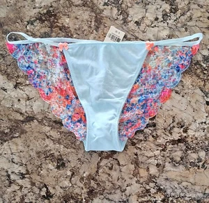 NWT Victoria's Secret PINK Rare Floral Lace Large Vintage String Bikini Panties - Picture 1 of 5