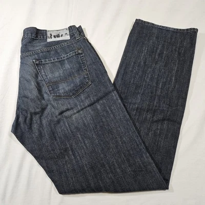 Pantalones de mezclilla rectos ajustados Denizen From Levi's 218 para hombre W 34 L 34 azul lavado oscuro Foto 1 de 4