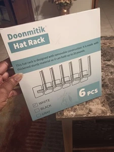 Doonmitik Hat Rack 6pcs (White) - Imagen 1 de 2