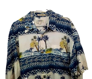 Campia Moda Hemd mit Knopfleiste Gr. XL Viskose Neuheit Print Strand Vintage - Bild 1 von 8