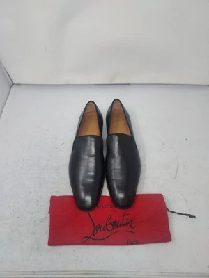 Christian Louboutin PARA HOMBRES UE 43.5 EE. UU. 10.5 Diente de León Negro Cuero Mocasín Zapato Foto 1 de 4