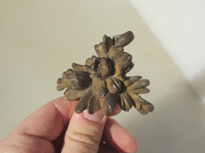 Victorian Brass Ormolu Furniture Hardware Mount Finial French Antique Old Roses - Image 1 of 4