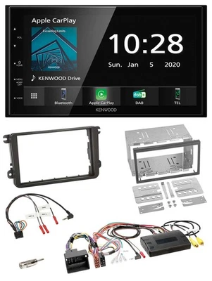 Kenwood Bluetooth Lenkrad DAB USB 2DIN Autoradio für VW T5 Golf Tiguan Touran 20 - Bild 1 von 4