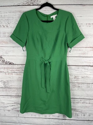 Vestido London Times Mujer 8 Verde Manga Corta Cinturón Funda Trabajo Oficina Carrera Foto 1 de 4