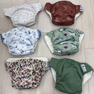 GroVia AIO 6 Cloth Diaper Covers + 6 Inserts and 6 Booster Boys Girls Adjustable - Picture 1 of 10