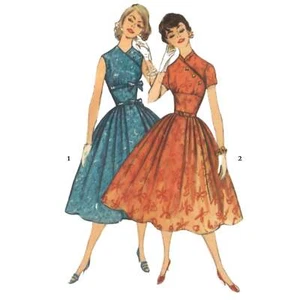 1950s Pattern Empire Style Swing Dress - Bust=32” (81.3cm) - Picture 1 of 4