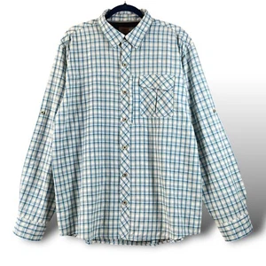 Wrangler Outdoor Hemd Herren Gr. L blau kariert LS Knopf belüftet Fisch Wandern Camp - Bild 1 von 11