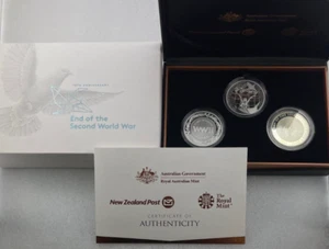 2020 End of the Second World War 75th Anniversary 3 Coin Silver Proof Set - Imagen 1 de 10
