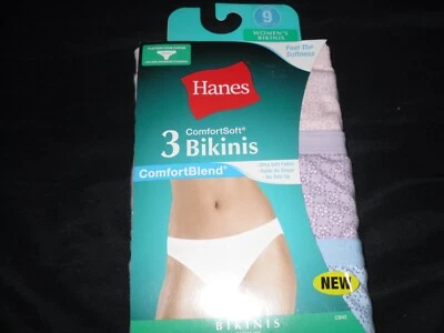NEW Hanes Ladies Comfortsoft Bikinis Size 9/XXL Comfort Soft Pink Purple Blue 3 - Image 1 of 4
