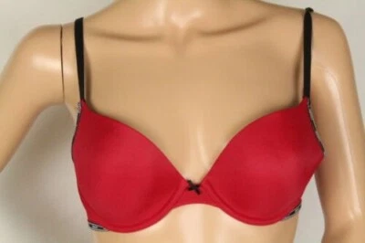 Sujetador push up rojo DKNY Heritage para mujer talla 32C venta al por menor $38 Foto 1 de 3