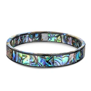 Schimmernde Ozeanfarben Abalone Muschel Mosaik Armreif Armband - Bild 1 von 7