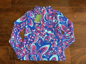 Lilly Pulitzer Girl LARGE Reel Me In MINI SKIPPER POPOVER Pullover 1/2 Zip NWT - Picture 1 of 3