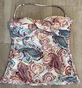 Lauren Ralph Lauren Tankini Damen 16 Paisley Rüschen Wattiert Neckholder Schwimmen Oberteil - Bild 1 von 8