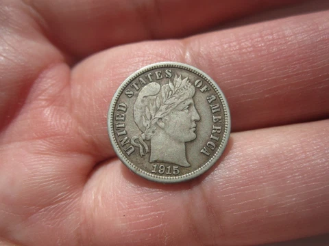 1915 UNITED STATES US BARBER DIME Cover